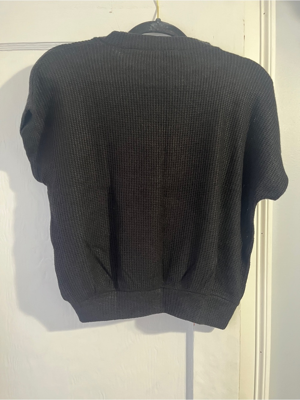 Zenana Outfitters Black Short-Sleeve Crewneck Sweater - Picture 3 of 3